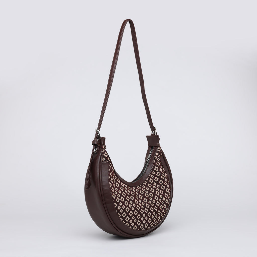 Crescent Jacquard Sling Bag