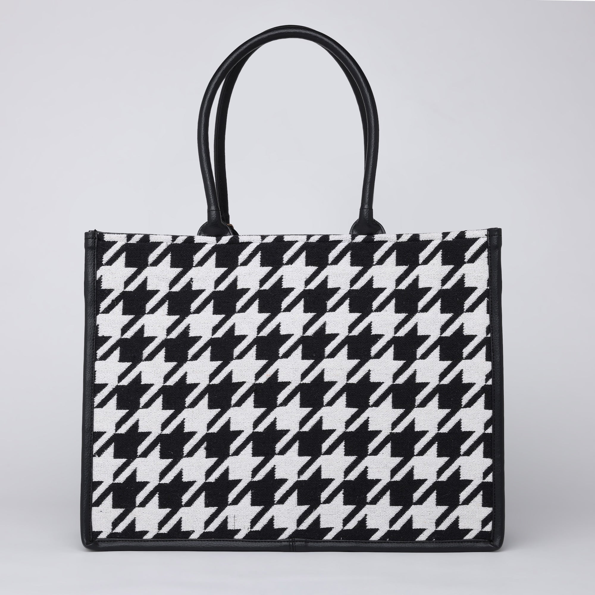 HOUNDSTOOTH JACQUARD BAG Black