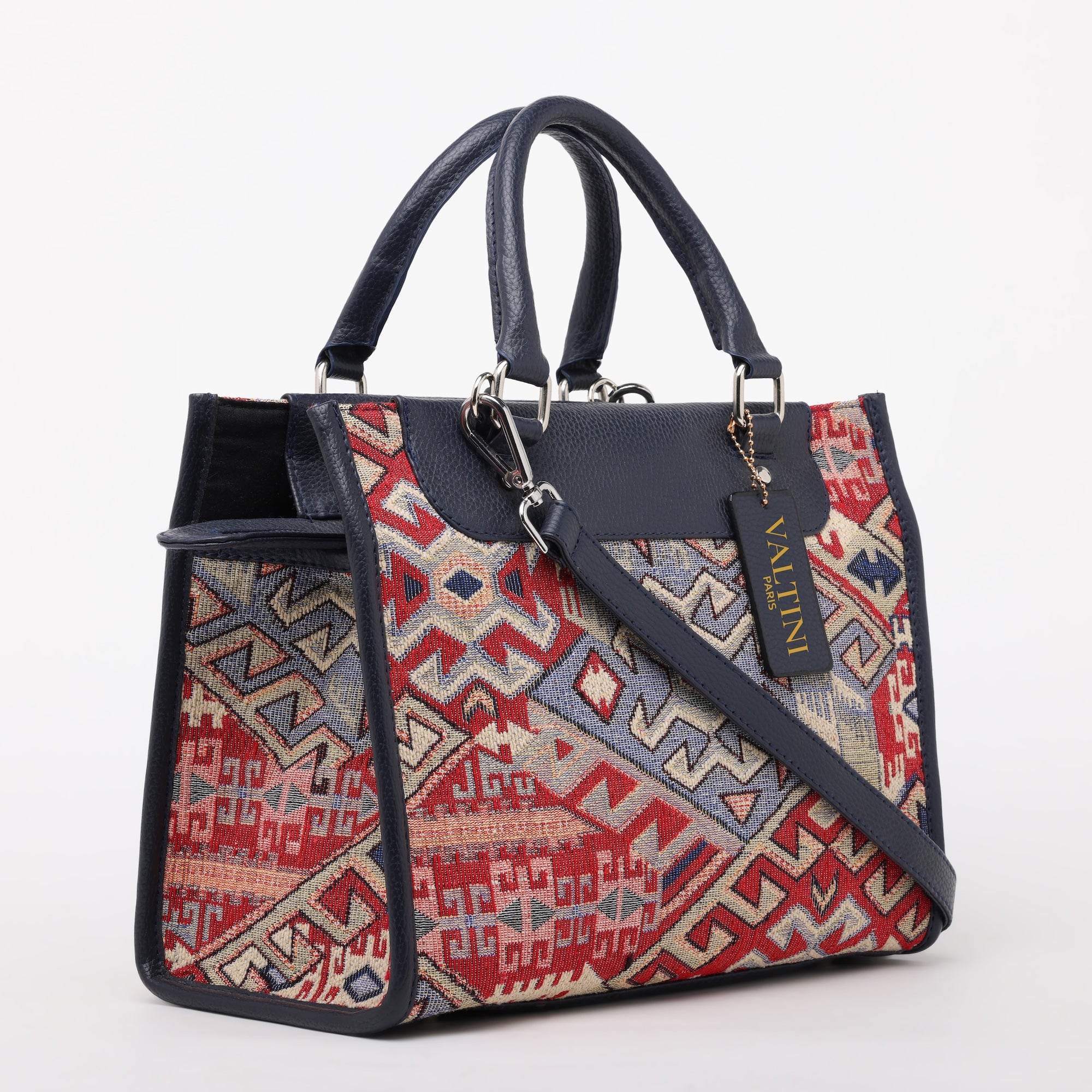 Jacquard tote bag with sturdy shoulder handles