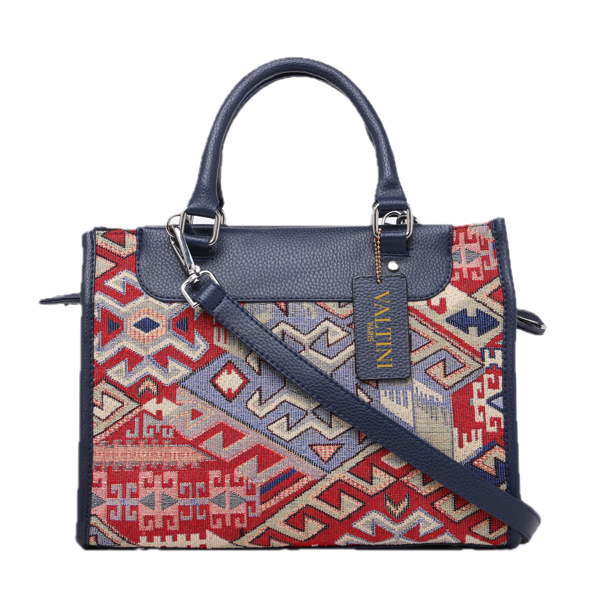Jacquard tote bag with sturdy shoulder handles